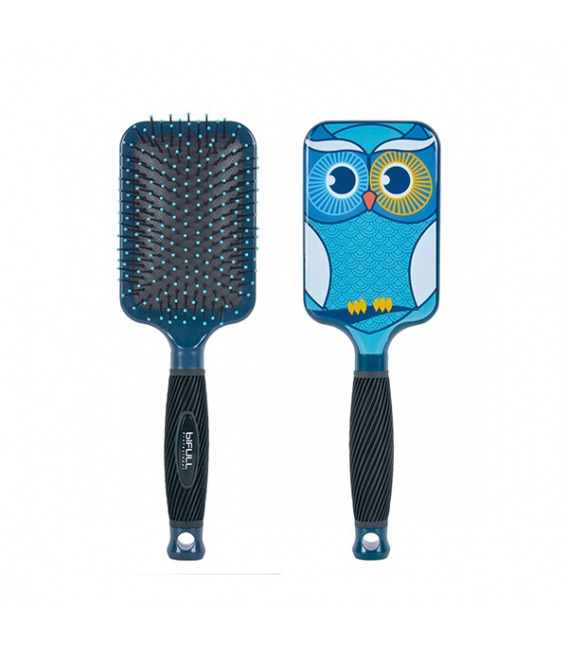 Bifull Brosse Raquette Hibou Turquoise