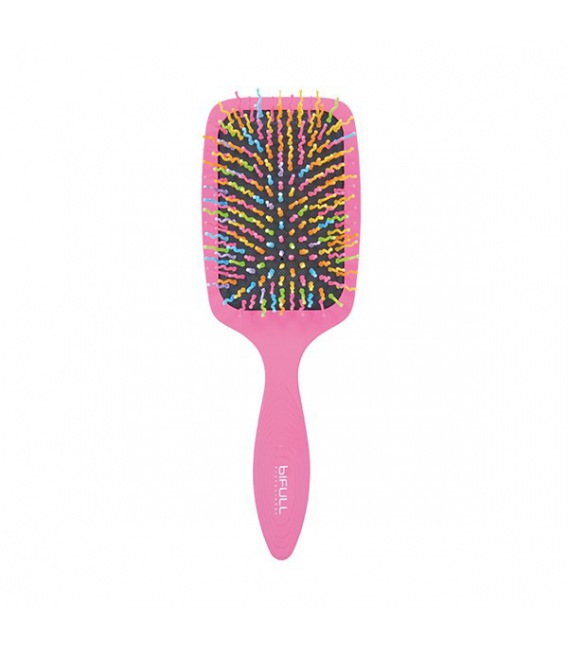 Bifull Brosse Raquette arc-en-ciel Rose