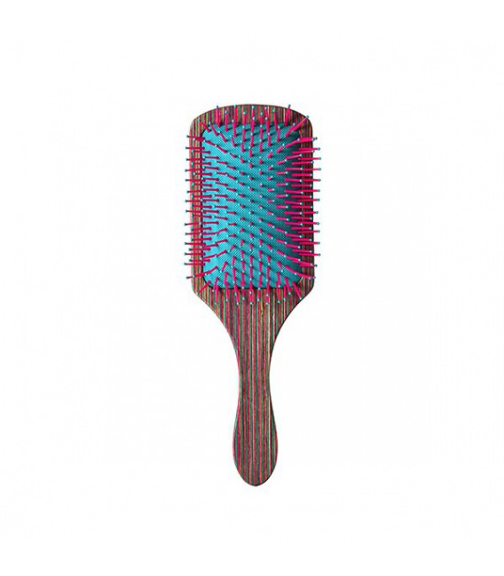 Bifull Brosse en Bois Rayé Violet Raquette