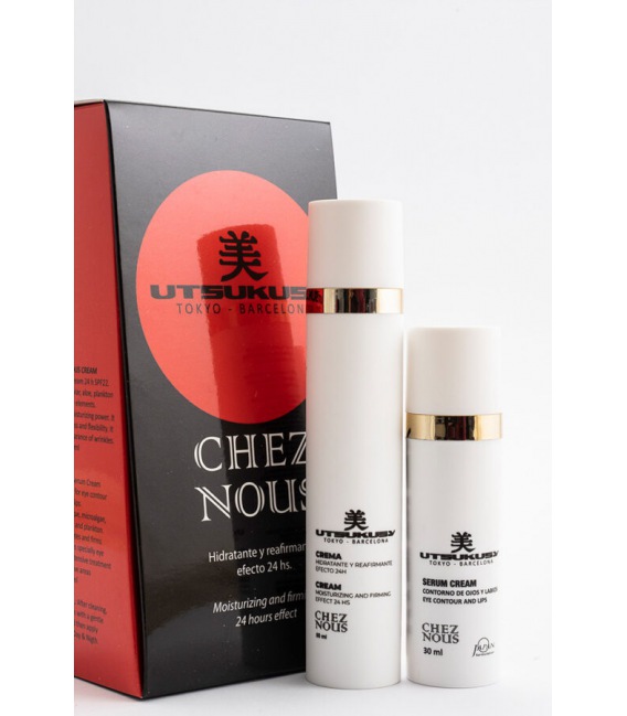 Utsukusy Chez Nouz 24 Hour Moisturizing Set Crema 50 ml + Serum 30 ml.