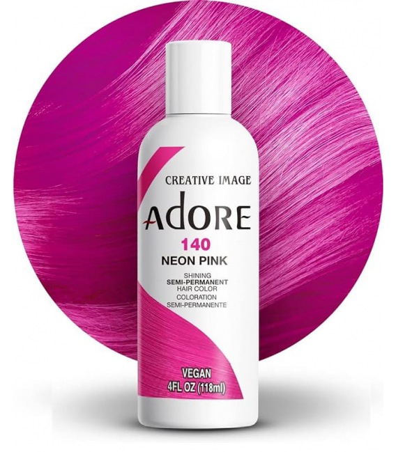 Adore Shining Semi-Permanent Hair Colour 140 Neon Pink 118ml