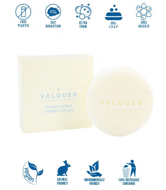 Valquer Shampoo Sólido Puro, Sem Sulfatos, Cabelo Oleoso, 50g